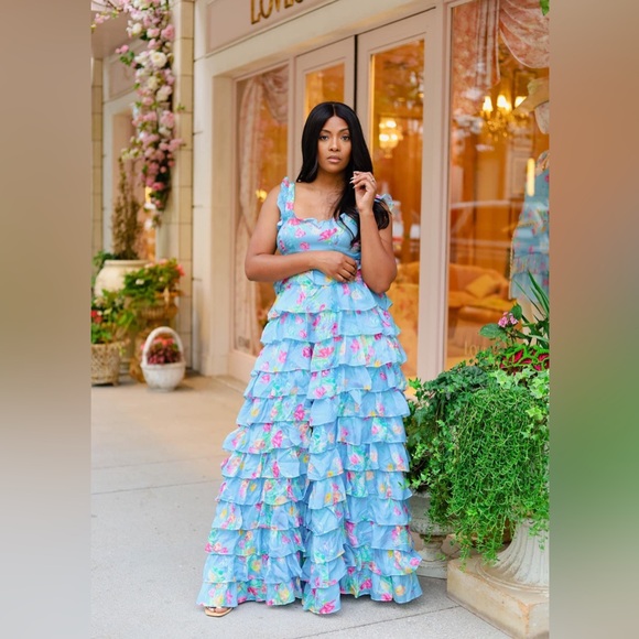 LoveShackFancy Idra Tiered Floral-print Voile Maxi Dress - 6 - Picture 3 of 5